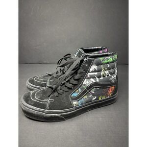 Vans Sk8-Hi Disney Villains Womens 9.5 Black Suede Skateboarding Sneakers‎ Shoes